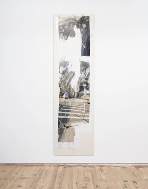 Win McCarthy, Day Residue at Church and Leonard (Crosswalk), 2024. Epson 770 Ultrachrome ink, adhesive transparency, paper, DIBOND® mount. 96 x 27½ in.