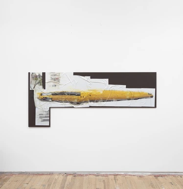Detail of Win McCarthy, Day Residue at Church and Leonard (Crosswalk), 2024. Epson 770 Ultrachrome ink, adhesive transparency, paper, DIBOND® mount. 96 x 27½ in.